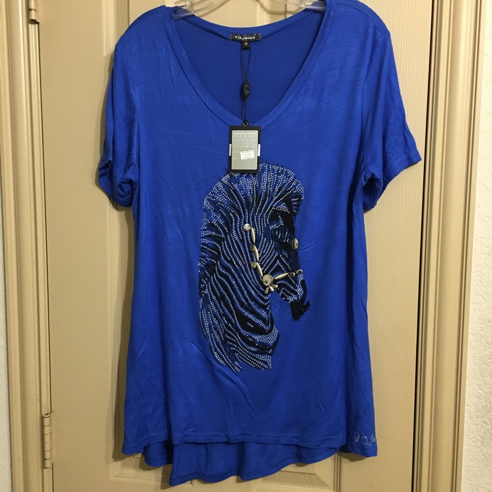 Graphic Tshirt Black Virgin Only S Royal Blue